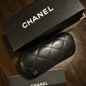 CHANEL Black Quilted Eyewear Case